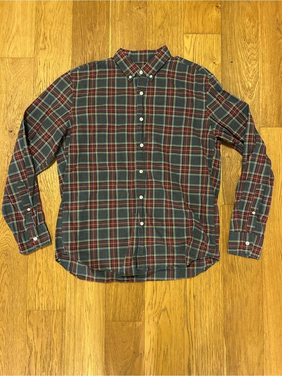 J. Crew Other - J. Crew Men's Burgundy and Green Plaid Button-Down Shirt
